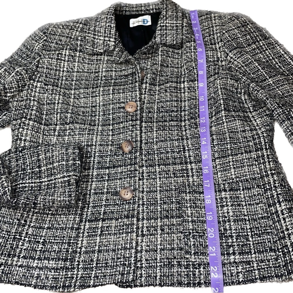 Paul Harris Design Size 10 Women’s Vintage Black White Pattern Blazer Preloved - Picture 4 of 9
